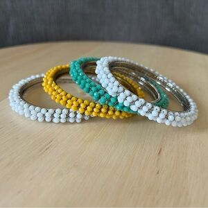 Traditional Indian glass beaded bead bangle set celebration wedding prom party